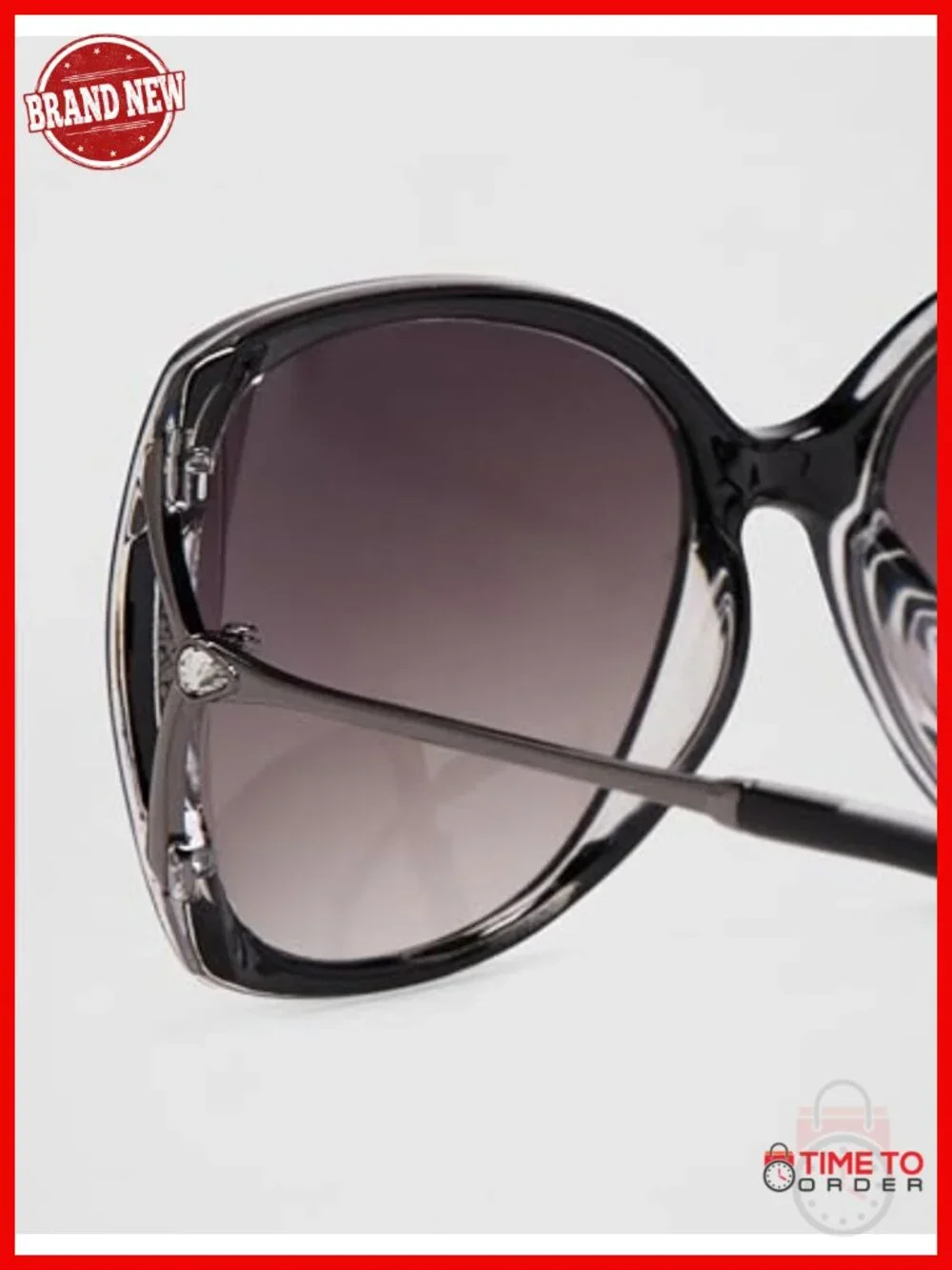 UV400 Protective Polycarbonate Oval Sunglasses with Microfiber Pouch, Fashion